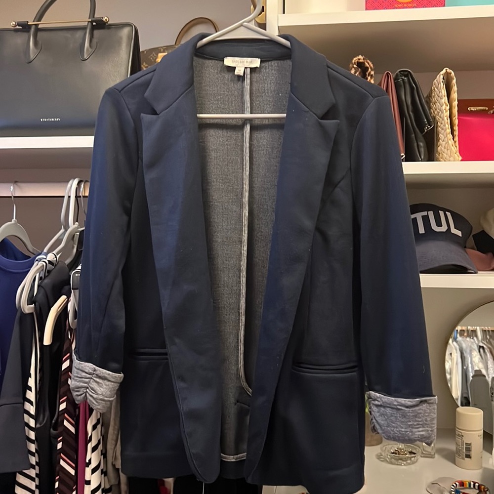 Skies Are Blue navy knit blazer